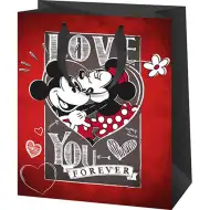 Borsa regalo esclusiva con motivo di Topolino e Minnie, dimensioni 18x10x23 cm.