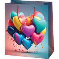 Borsa regalo esclusiva di grandi dimensioni con motivo a palloncino a forma di cuore 27x14x33cm