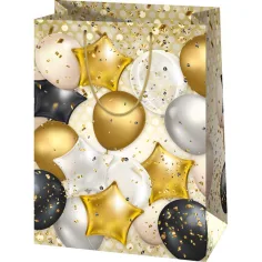 Borsa regalo gigante con fantasia di palloncini 33x15x44,5 cm
