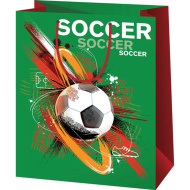 Borsa regalo gigante con motivo a pallone da calcio 33x15x44,5 cm