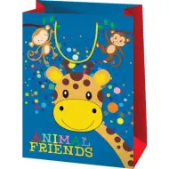 Borsa regalo gigante con motivo di amici animali 44,5x33x15cm