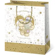 Borsa regalo gigante con motivo di matrimonio con orsi 40x56x20cm