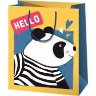 Borsa regalo grande con motivo panda 33x26,7x13,7cm