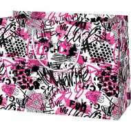 Borsa regalo grande nero e rosa 27x14x33cm