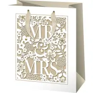 Borsa regalo grande per matrimonio Mr. e Mrs. 27x14x33cm
