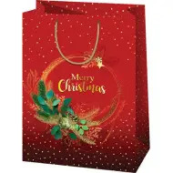 Borsa regalo grande rossa "Buon Natale" 24x35x9cm