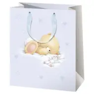 Borsa regalo media viola con orsetto Forever Friends esclusiva 18x23x10cm