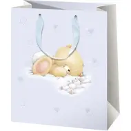 Borsa regalo normale blu con orsetto 11x15x6cm