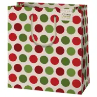 Borsa regalo premium a pois di medie dimensioni 18x23x10 cm