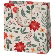 Borsa regalo premium di medie dimensioni con motivo floreale 18x23x10 cm