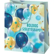 Buon Compleanno! Borsa regalo esclusiva di grandi dimensioni con motivo a palloncini 33x15x44cm