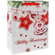 Buon Natale borsa regalo esclusiva festiva di dimensioni normali 11x6x15cm
