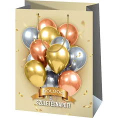 Buon compleanno! Borsa regalo gigante con stampa di palloncini 33x15x44,5cm