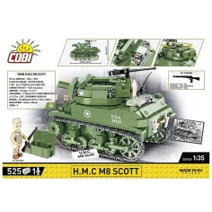 COBI: Set da costruzione della Seconda Guerra Mondiale - Carro armato H.M.C M8 Scott (2279) immagine 2