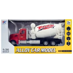 Camion Pesante: Modello di camion betoniera in metallo a retrocarica con porte apribili e tamburo rotante 1/36 immagine 4