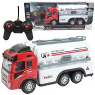 Camion cisterna per trasporto carburante telecomandato RC con effetti luminosi, scala 1/43, 27 MHz, 21 cm