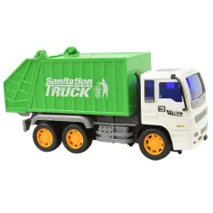 Camion da costruzione: Camion della spazzatura con meccanismo a volano 19 cm immagine 2