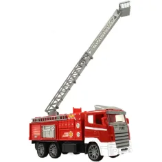 Camion dei pompieri con cestello elevatore telecomandato RC con effetti luminosi, scala 1/24, 27MHz, 30cm immagine 3