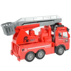 Camion dei pompieri con cestello elevatore telecomandato RC con effetti luminosi, scala 1/43, 27 MHz, 21 cm immagine 2