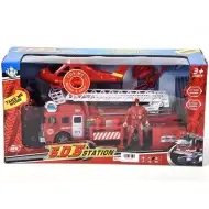 Camion dei pompieri e elicottero con luci, suoni e personaggi