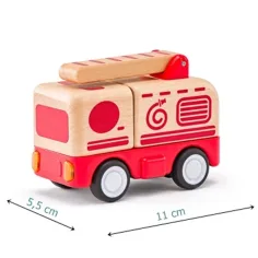 Camion dei pompieri in legno con luci e suoni - Woodyland immagine 2