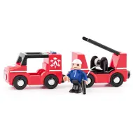 Camion dei pompieri magnetico con rimorchio - Woodyland