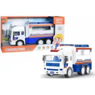 Camion della polizia con luci e suoni