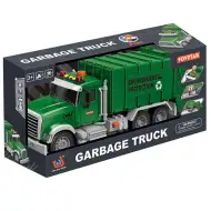 Camion della spazzatura ToyStar di colore verde con effetti luminosi e sonori, 42 cm