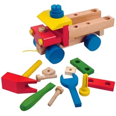 Camion giocattolo in legno assemblabile con 17 pezzi immagine 2