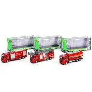 Camioncini dei pompieri a retrocarica in tre varianti