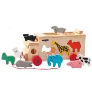Camioncino in legno con forme di animali