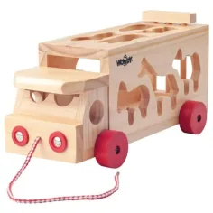 Camioncino in legno con forme di animali immagine 2