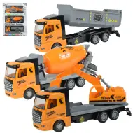 Camionista: Set di 3 camion da costruzione a ruota libera 19 cm