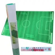 Campo da calcio da tavolo 55x90 cm, con set di adesivi per squadre in omaggio nel contenitore.