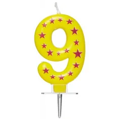 Candela a forma di numero 9 con stelle immagine 2