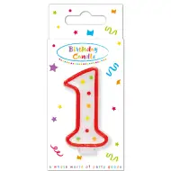 Candela a pois per compleanno numero 1