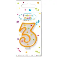 Candela a pois per compleanno numero 3