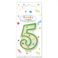 Candela a pois per compleanno numero 5