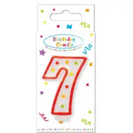 Candela a pois per compleanno numero 7