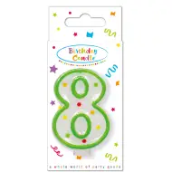 Candela a pois per compleanno numero 8
