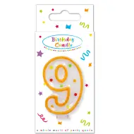 Candela a pois per compleanno numero 9