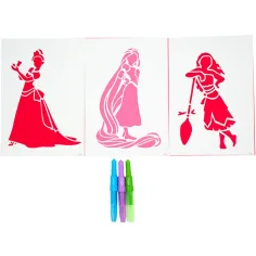 Canenco: Set da colorare Principesse Disney con pennarello spray, in busta formato A4 immagine 2