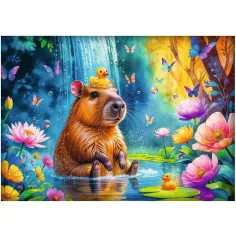 Capibara nellacqua - puzzle da 1000 pezzi - Trefl immagine 2