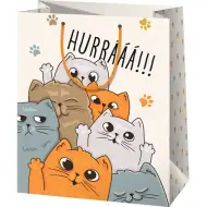 Cardex: "Evviva!!!" grande borsa regalo con gatti 26x13x33cm