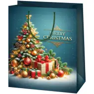 Cardex: Borsa regalo media con luccichio natalizio 17x10x23 cm