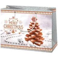 Cardex: Borsa regalo natalizia media con motivo di pan di zenzero 17x10x23cm