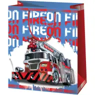 Cardex: Grande busta regalo con camion dei pompieri 26,7x13,7x33 cm