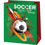 Cardex: Grande busta regalo con motivo a pallone da calcio, 26,7x13,7x33 cm