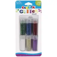 Carioca: Set di 6 glitter in polvere in barattolo - Colori vivaci