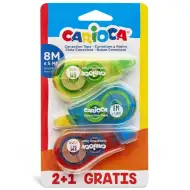 Carioca: Set di correttori a rullo 2+1 pezzi in omaggio 8mx5mm